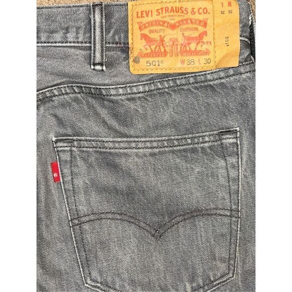 Levi’s 501 Button Fly Marbled Gray Men’s Jeans size 38/30 - Picture 8 of 11
